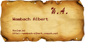 Wambach Albert névjegykártya